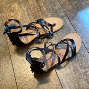 Black wrap sandals
